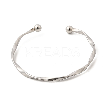 304 Stainless Steel Cuff Bangles for Women BJEW-D407-01P-1