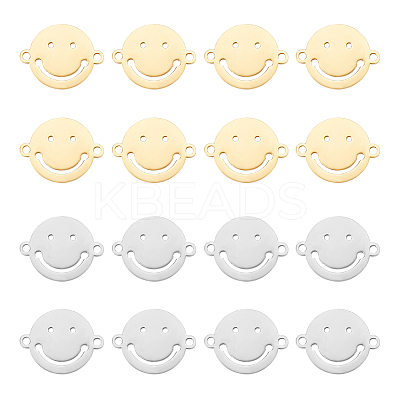 32Pcs 2 Colors 201 Stainless Steel Connector Charms STAS-UN0049-84-1