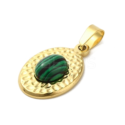 Natural Malachite Pendants STAS-C094-01G-04-1
