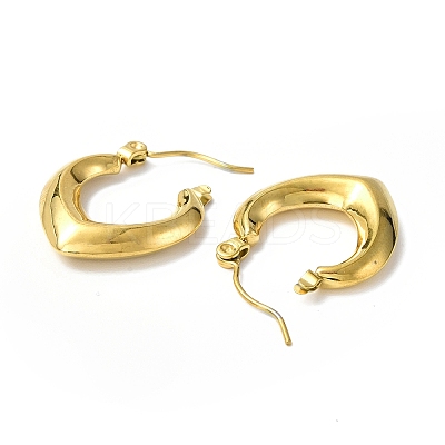 Ion Plating(IP) 304 Stainless Steel Hollow Teardrop Hoop Earrings for Women STAS-B034-14G-1