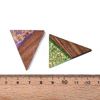Opaque Resin and Walnut Wood Pendants RESI-T060-18M-1