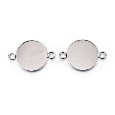 Tarnish Resistant 304 Stainless Steel Cabochon Connector Settings STAS-F191-15P-H-1