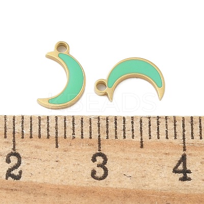 304 Stainless Steel Enamel Charms STAS-L022-333G-02-1