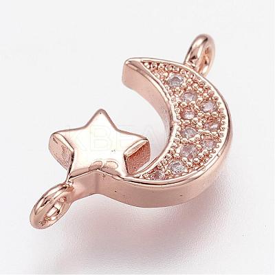 Brass Micro Pave Cubic Zirconia Links ZIRC-G098-71-1