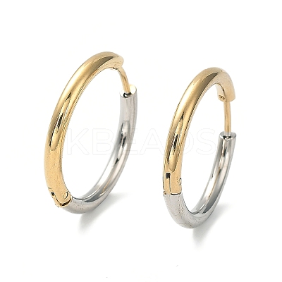 Ion Plating(IP) Two Tone 304 Stainless Steel Huggie Hoop Earrings EJEW-A106-02E-1