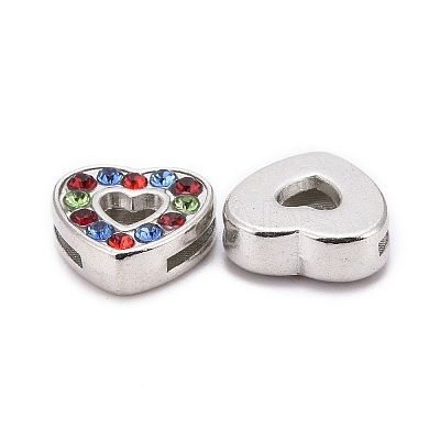 Alloy Rhinestone Slide Charms LS-RSB357-1-1