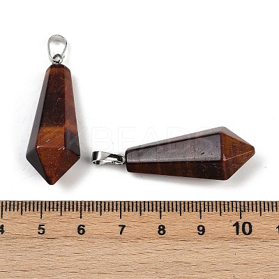 Dyed & Heated Natural Red Tiger Eye Pointed Pendants X-G-I314-02P-11-1