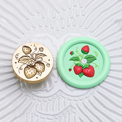 Golden Tone Round Wax Seal Brass Stamp Heads AJEW-Z034-01G-05-1