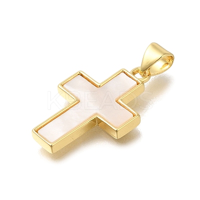 Brass Shell Pendants X-KK-R002-01G-1