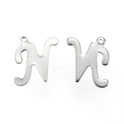 Tarnish Resistant 304 Stainless Steel Letter Charms STAS-F039-01N-P-1