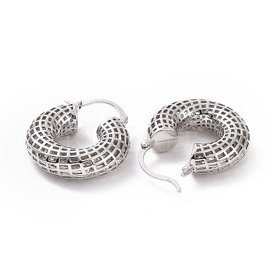 Brass Hollow Out Round Hoop Earrings for Women EJEW-C008-10P-1