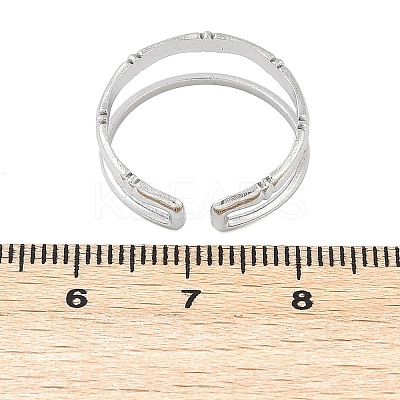 304 Stainless Steel Open Cuff Rings for Women RJEW-A056-01P-1