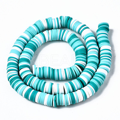 Handmade Polymer Clay Beads Strands X-CLAY-R089-8mm-085-1