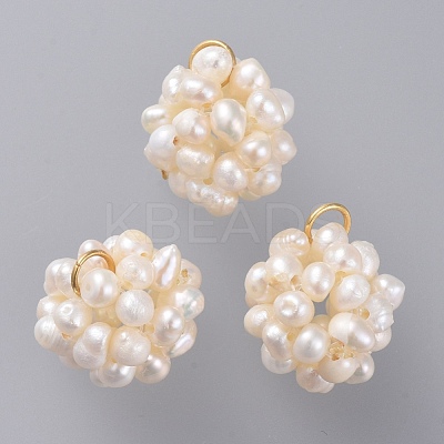 Natural Cultured Freshwater Pearl Pendants PALLOY-JF00419-1
