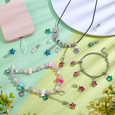 30Pcs 6 Colors Glass European Dangle Charms PALLOY-PH01826-1