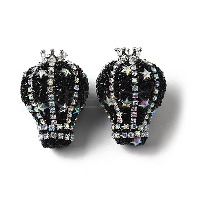 Crown Hot Air Balloon Acrylic Rhinestone Beads OACR-S048-03A-1