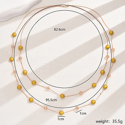Elegant Double Layered Iron Bead Necklace for Women's Party Wear AT0046-1-1