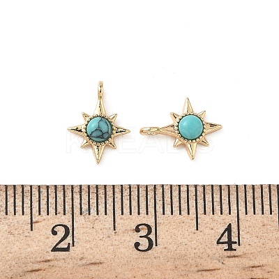 Synthetic Turquoise Star Charms KK-L250-04G-1