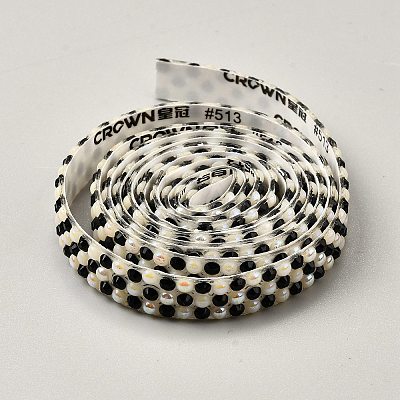 Resin Self Adhesive Sewing Trim Rhinestone Tape DIY-TAC0023-50A-1