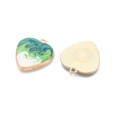 Rack Plating Alloy Enamel Pendants ENAM-N056-366KCG-02-1