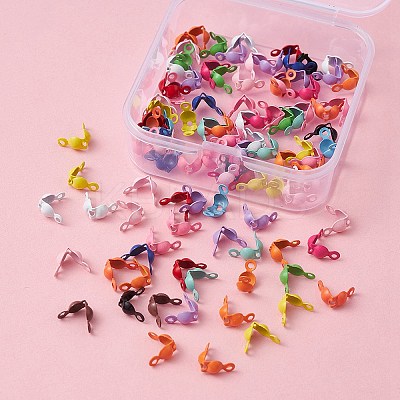 100Pcs Spray Painted Iron Bead Tips IFIN-YW0003-21-1