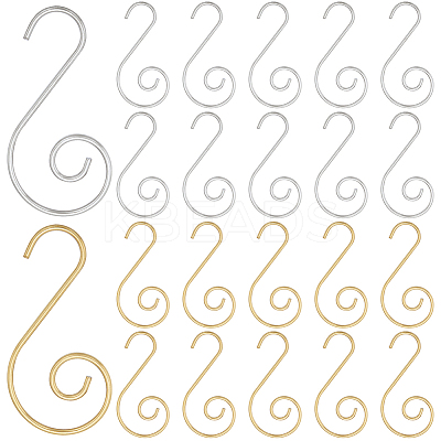 200Pcs 2 Colors Iron S-Hook Clasps FIND-SP0002-32-1