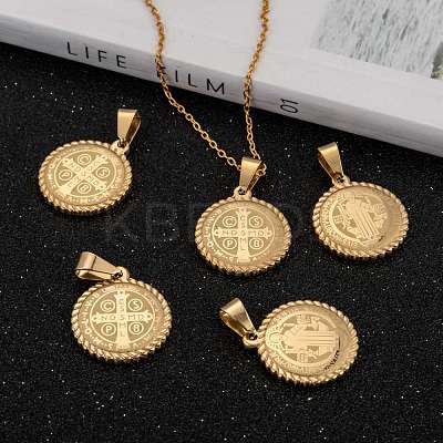 304 Stainless Steel Pendants Ion Plating(IP) STAS-O065-18-1