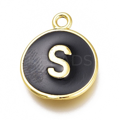 Brass Enamel Pendants KK-H103-02S-G-1