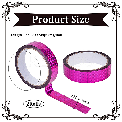 50M Laser Shining Bopp Plastic Scrapbook Decorative Adhesive Tapes AJEW-WH20002-57A-02-1