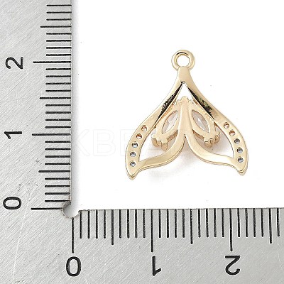 Brass Pave Light Sky Blue and Clear Cubic Zirconia Sea Animal Connector Charms KK-M326-07C-G-1
