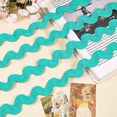 10 Yards Polyester Wavy Fringe Trim Ribbon OCOR-GF0002-49A-1