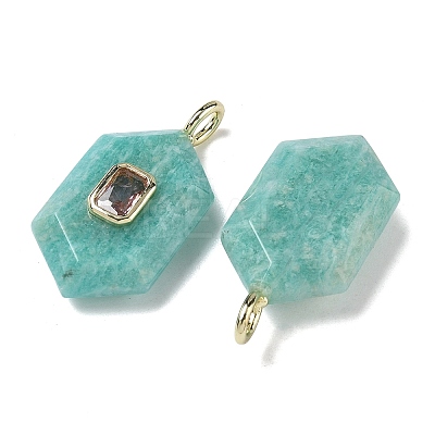Natural Amazonite Faceted Pendants G-F819-01G-05-1