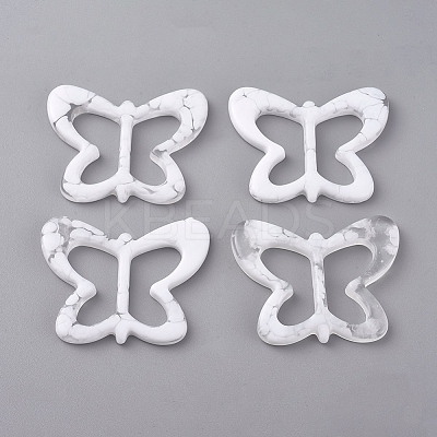 Resin Buckle Clasps RESI-WH0008-25B-1
