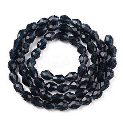 Transparent Glass Bead Strands X-GLAA-R024-6x8mm-13-1