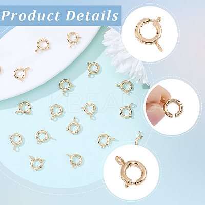20Pcs Eco-friendly Brass Spring Ring Clasps KK-BBC0027-69A-G-1