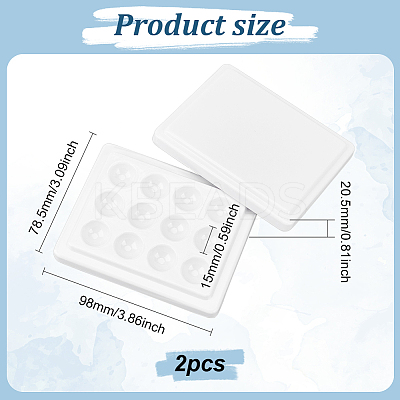 Plastic Imitation Porcelain Watercolor Oil Palette TOOL-WH0053-37-1