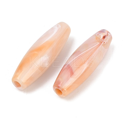 Two Tone Opaque Acrylic Imitation Gemstone Beads OACR-T033-09A-1