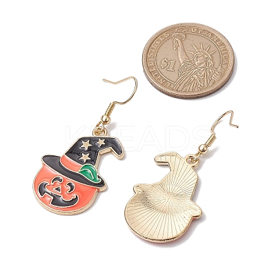 3Pairs 3 Styles Halloween Alloy Enamel Dangle Earrings EJEW-JE05823-1