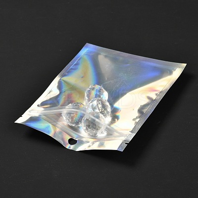 Rectangle Zip Top Plastic Glitter Holographic Bags OPP-I002-01B-1