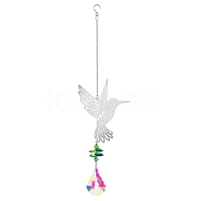 Metal Hollow Hummingbird Hanging Ornaments PW-WG0918C-01-1