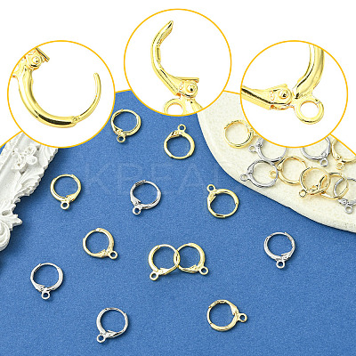 12Pcs 3 Colors Rack Plating Brass Hoop Earring Settings KK-FS0001-45-1