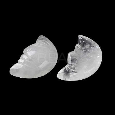 Natural Quartz Crystal Carved Healing Moon with Human Face Figurines G-B062-06F-1