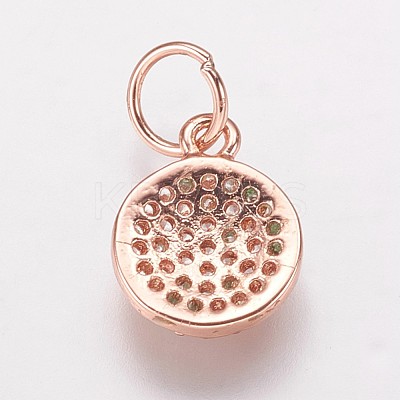 Brass Cubic Zirconia Pendants ZIRC-K070-21RG-1