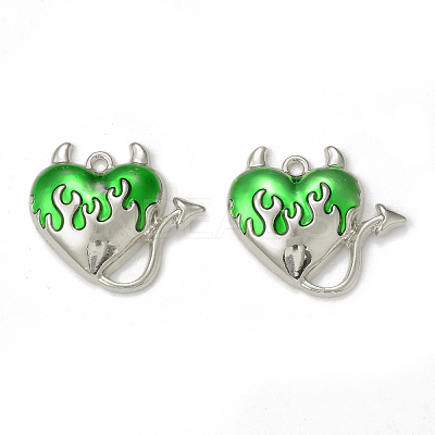 Rack Plating Alloy Enamel Pendants PALLOY-P291-05P-1