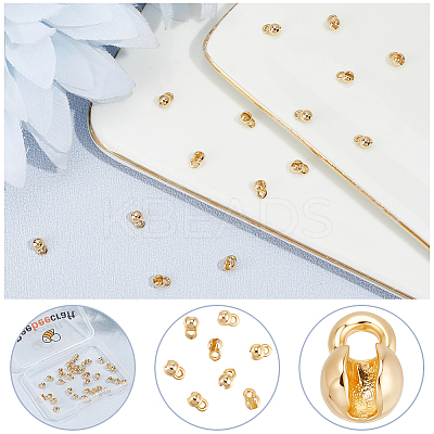 40Pcs Brass Bead Tips KK-BBC0025-34-1