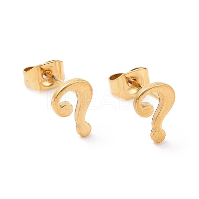 304 Stainless Steel Question Mark Stud Earrings for Women Men LS-EJEW-G318-06G-1