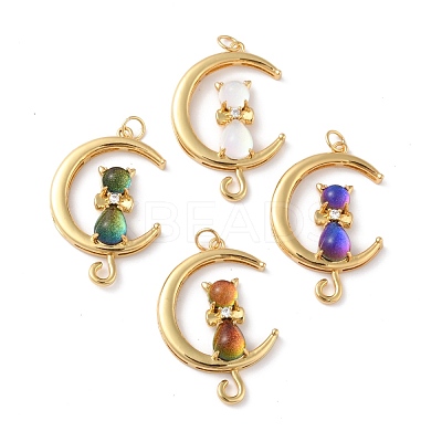 Brass Cubic Zirconia Pendants ZIRC-H122-02G-1