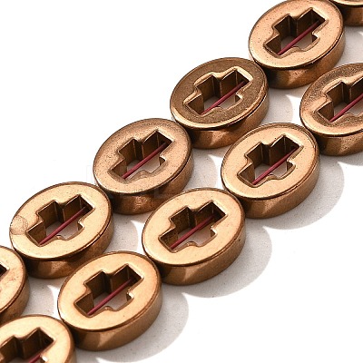 Electroplated Synthetic Non-magnetic Hematite Beads Strands G-L613-Z01-02D-1