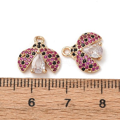 Brass Micro Pave Cubic Zirconia Pendants ZIRC-L105-08G-1