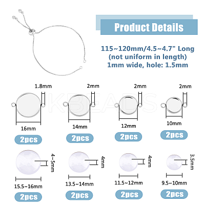 DIY Blank Dome Links Bracelet Making Kits DIY-DC0002-48-1